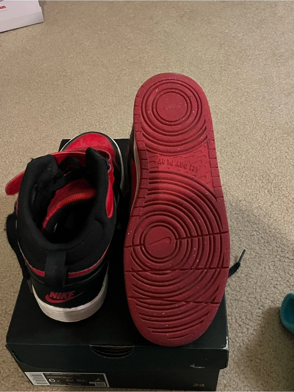 Nike Men’s Red and Black High-Top Athletic Sneakers